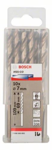 BOSCH Boren voor metaal HSS-Co, DIN 338 7 x 69 x 109 mm (10 stuks) 2608585892