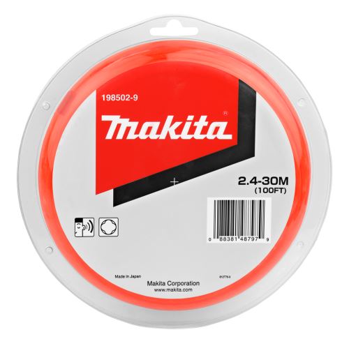 MAKITA snaar nylon 2,4 mm, oranje, 30 m, speciaal voor accumachines E-01806