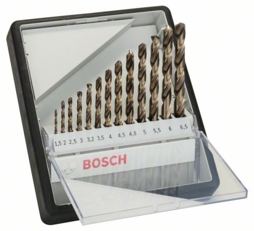 BOSCH Metaalborenset Robust Line HSS-Co, 13-delig 1,5; 2; 2,5; 3; 3.2; 3,5; 4; 4,5; 4,8; 5; 5,5; 6; 6,5 mm 2607019926