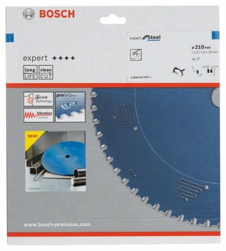 BOSCH Cirkelzaagblad Expert for Steel 210 x 30 x 2,0 mm, 48 2608643057