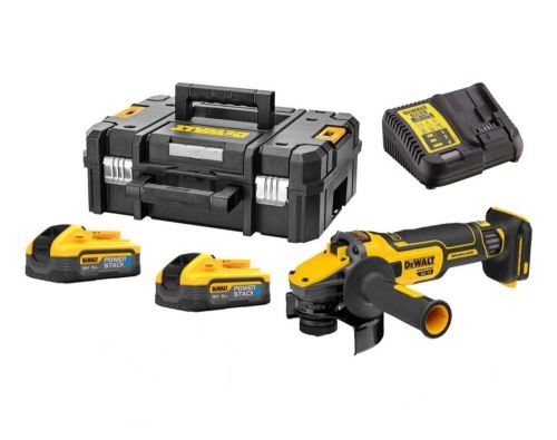 DEWALT Haakse slijper 2-18V-5AH, Accu Powerstack 125mm DCG409H2T