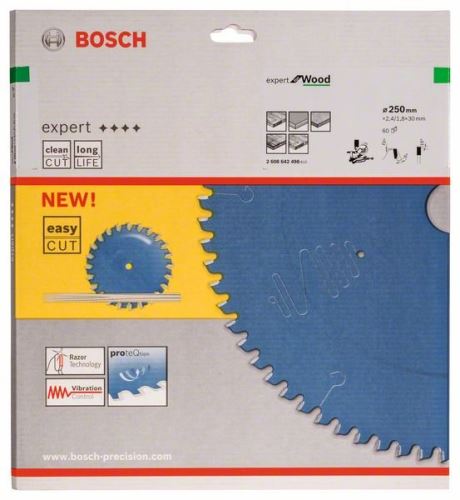 BOSCH Zaagblad Expert voor Hout 250 x 30 x 2,4 mm, 60 2608642498