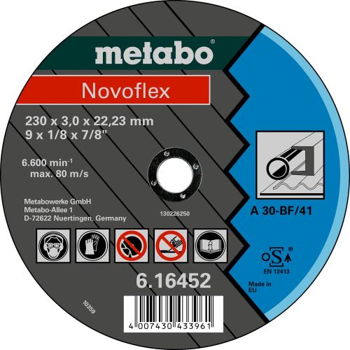 METABO Doorslijpschijf - staal-NOVOFLEX 180x3,0x22,2 mm recht 616450000