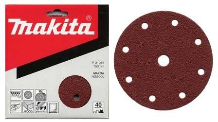 MAKITA schuurpapier Klittenband 150 mm 9 gaten K220, 10 stuks P-31980