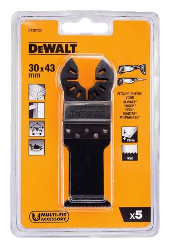 DeWALT Zaagbladen (5 stuks) voor snel zagen van hout 30 x 43mm (5 x DT20704) DT20725