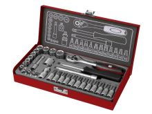 FORTUM Dopsleutel en inbuskop, set van 31 stuks, 1/4" 4700003