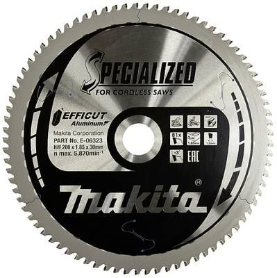 MAKITA zaagblad aluminium Efficut 260x1,85x30 mm 81 tanden E-06323