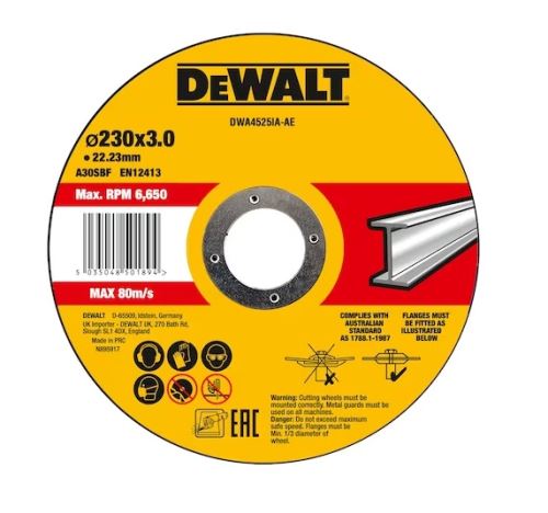 DeWALT Snijschijf voor RVS 230 x 3 x 22,23 mm DWA4525SIA