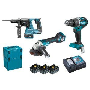 MAKITA Accuset DHP484+DGA513+DHR243 Li-ion LXT 18V/5,0Ah DLX3119TJ