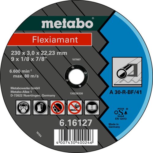 METABO Doorslijpschijf - staal-FLEXIAMANT 230x3,0x22,2 616127000