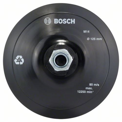 BOSCH Steunplaat met klittenband-klemsysteem, 125 mm 125 mm, 12.500 tpm. 2608601077