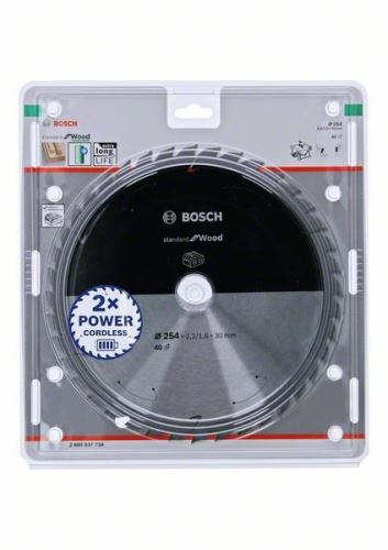 BOSCH Zaagblad voor accuzagen; Standaard voor hout 254x30x2,2/1,6x40T 2608837734