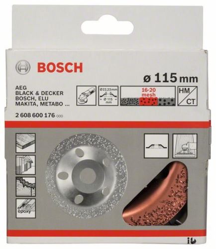 BOSCH Hardmetalen potwiel 115 x 22,23 mm; middel, vlak 2608600176