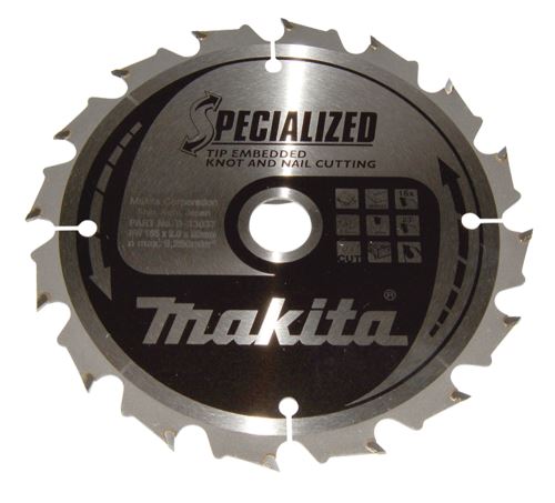 MAKITA houtzaagblad SPECIALIZED met verzonken tanden 165x2x20 mm 16 tanden B-33037