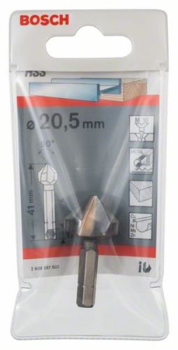 BOSCH Conische verzinkboor 20,5, M 10, 41 mm, 1/4" 2608597503