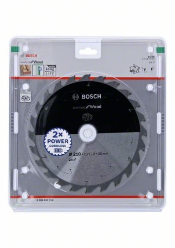 BOSCH Zaagblad voor accuzagen; Standaard voor hout 210x30x1,7/1,2x24T 2608837713