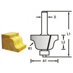 MAKITA Profielfrees met gelagerde schacht 8 mm, 38,1x17,5x60 mm D-48767