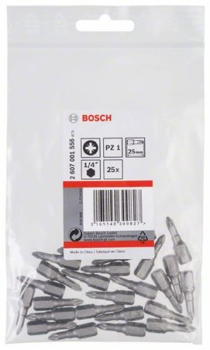 BOSCH Schroevendraaierbit extra hard Extra-Hart PZ 1, 25 mm (25 stuks) 2607001556