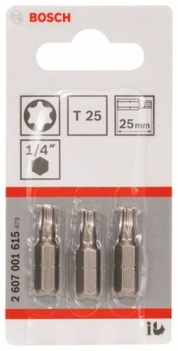 BOSCH Schroevendraaierbit extra hard Extra-Hart T25, 25 mm (3 stuks) 2607001615