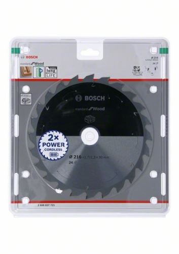 BOSCH Zaagblad voor accuzagen; Standaard voor hout 216x30x1,7/1,2x24T 2608837721