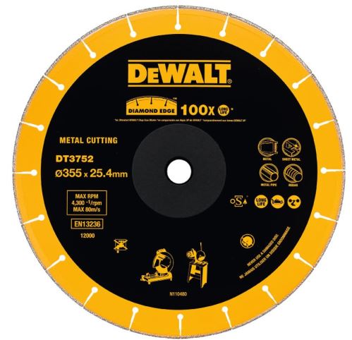 DeWALT Diamantschijf 355 x 25,4 mm voor slijpmachines DT3752