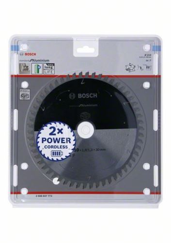 BOSCH Zaagblad voor accuzagen; Standaard voor aluminium 210x30x1,9/1,3x54T 2608837773