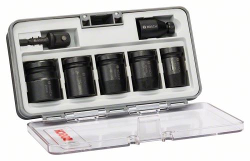 BOSCH 7-delige doppenset OK 13; OK 17; OK 19; OK21; OK 24; 40 mm; 2 adapters 2608551029