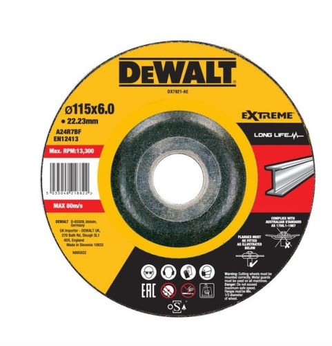 DeWALT Metalen slijpschijf EXTREME bol 115 x 6 x 22,23 mm DX7921