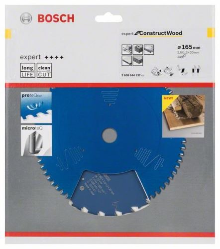 BOSCH Zaagblad Expert voor Construct Wood 165 x 20 x 2,0 mm, 24 2608644137