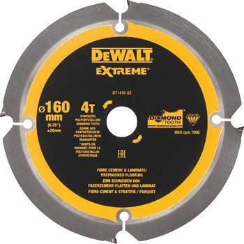 DeWALT Zaagblad voor vezelcement- en laminaatplaten, 160 x 20 mm, 4 tanden DT1470