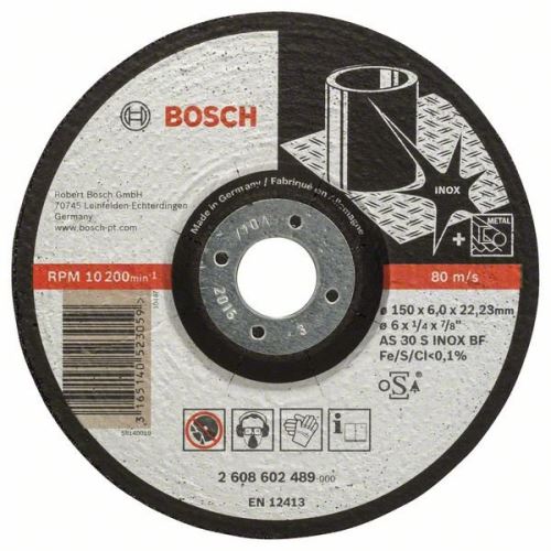 BOSCH Profielafbraamschijf Expert voor Inox AS 30 S INOX BF, 150 mm, 6,0 mm 2608602489