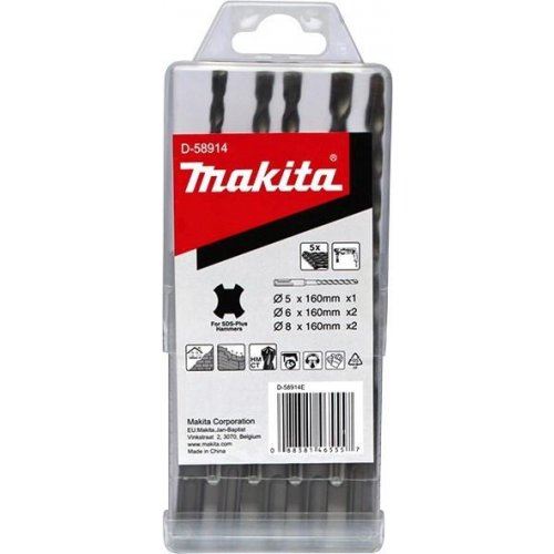 MAKITA borenset SDS-Plus 5;6;8x100/160 mm, 5-dlg D-58914