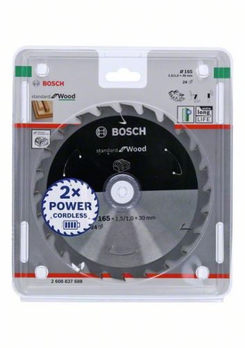 BOSCH Zaagblad voor accuzagen; Standaard voor hout 165x30x1,5/1,0x24T 2608837688