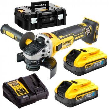 DEWALT Accu haakse slijper + koffer (2x5Ah PowerStack) DCG405H2T