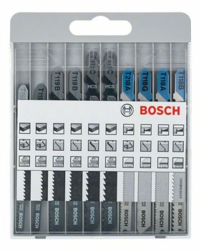 BOSCH 10-delige set zaagbladen voor oscillerende zagen Basic voor Metaal en Hout T 119 BO (2x); T119B (2x); T 111 C (2x); T 218 A; T 118 G; T 118 A; T 118 B 2607010630