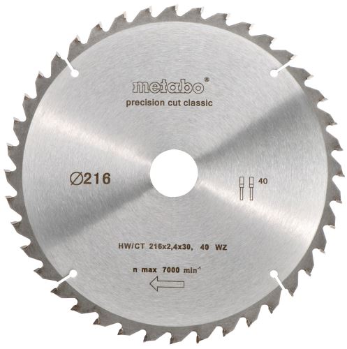 METABO Zaagblad HW/CT 216 x 30 mm, 30 tanden 628062000