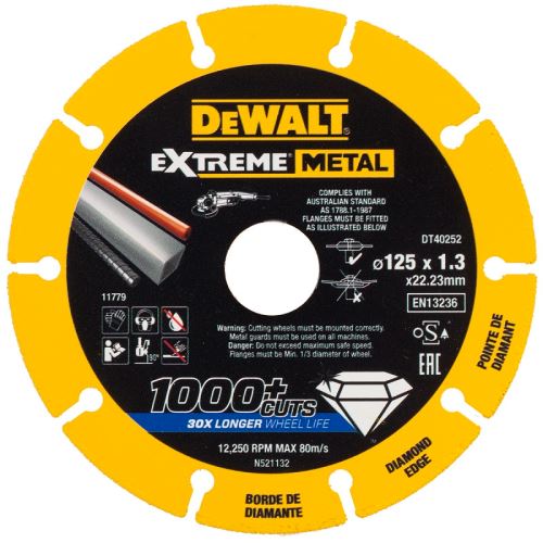 DeWALT Diamantzaagblad EXTREME METAAL 125 x 1,3 mm DT40252