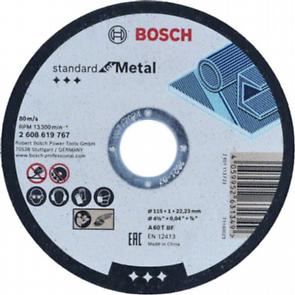 BOSCH Doorslijpschijf Standaard voor Metaal 115 x 1 x 22,23 mm, recht 2608619767