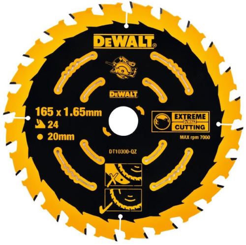 DeWALT zaagblad Extreme ATB 20° 165 x 20 mm, 24 tanden DT10300