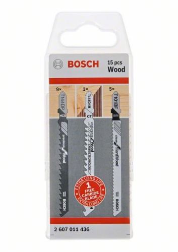 BOSCH Houtzaagbladenset, 15-dlg 2607011436