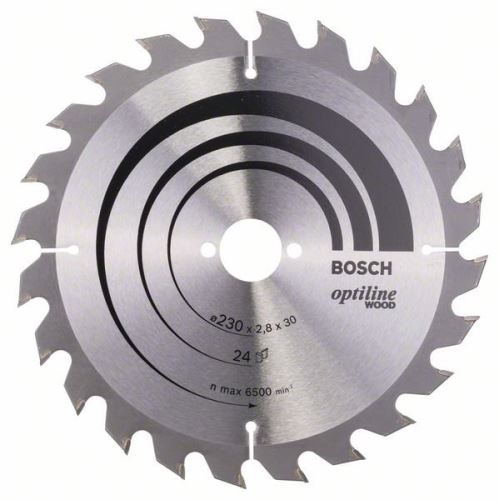 BOSCH Zaagblad Optiline Hout 230 x 30 x 2,8 mm, 24 2608640627