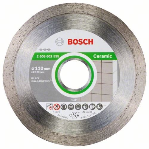 BOSCH Diamantdoorslijpschijf Standaard voor Keramiek 110 x 22,23 x 1,6 x 7,5 mm 2608602535