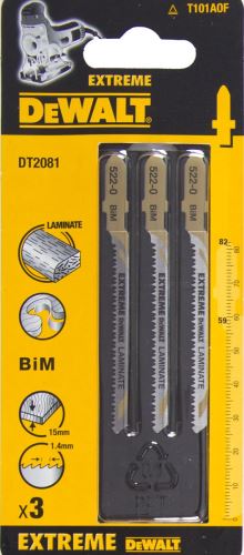 DeWALT Zaagblad 82 mm, zuivere gebogen sneden in laminaten tot 15 mm dik (5 stuks) DT2081