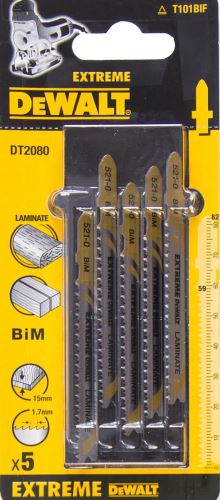 DeWALT Zaagblad 82 mm, zuivere rechte zaagsneden in laminaten tot 15 mm dik (5 stuks) DT2080