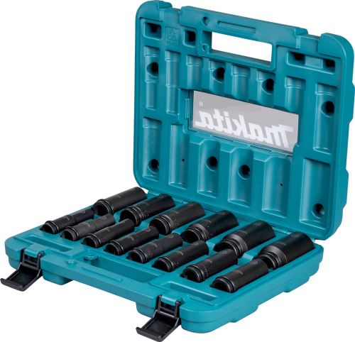 MAKITA dopsleutelset verlengd 1/2" vierkant IMPACT ZWART 14-dlg E-16586