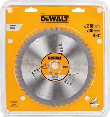 DeWALT Zaagblad TCG -5°, aluminium, 216 x 30 mm, 48 tanden DT1914