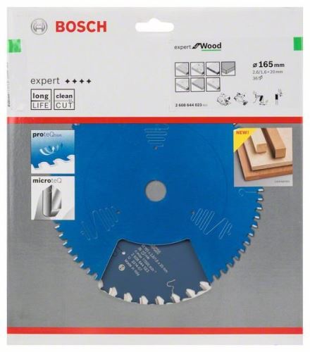 BOSCH Zaagblad Expert voor Hout 165 x 20 x 2,6 mm, 36 2608644023