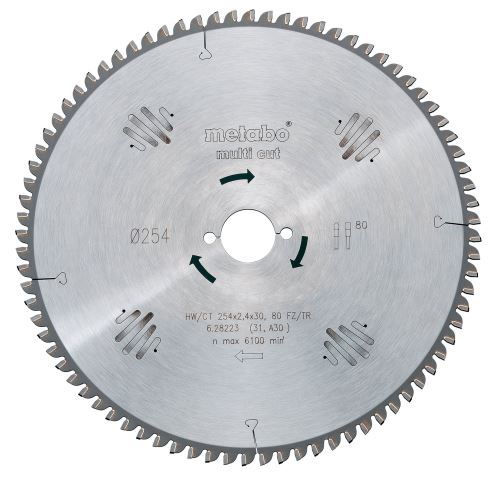 METABO Zaagblad HW/CT 254 x 30 mm, 80 tanden (voor TS 254) 628093000