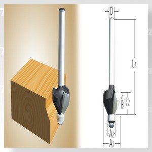 MAKITA verstekfrees voor afgeschuinde randen 45st. D-09488