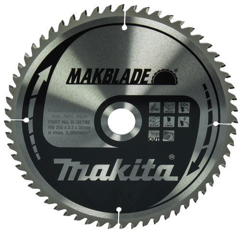 MAKITA houtzaagblad MAKBLADE 255x2,3x30 mm 60 tanden B-32792